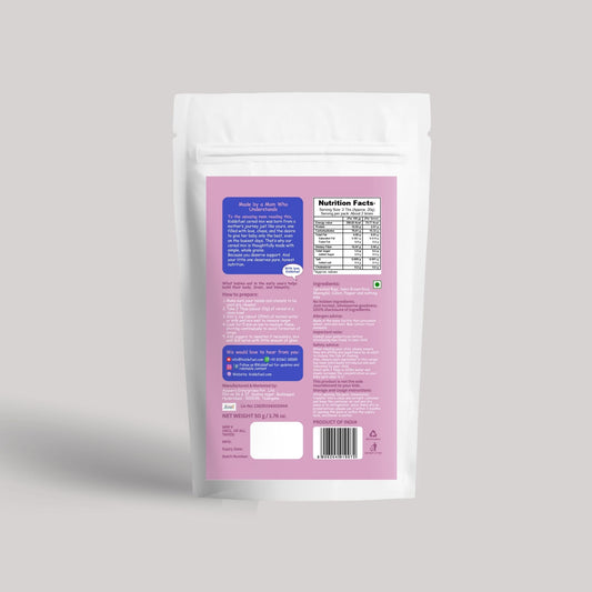Kiddo Fuel Ragi Rice Moongdal Cereal pouch for babies 9+ months. Stage 3 weaning mix with ragi, rice, moongdal, cumin, and pepper with a balance of nutrients calcium, protein, iron and vitamin b12.