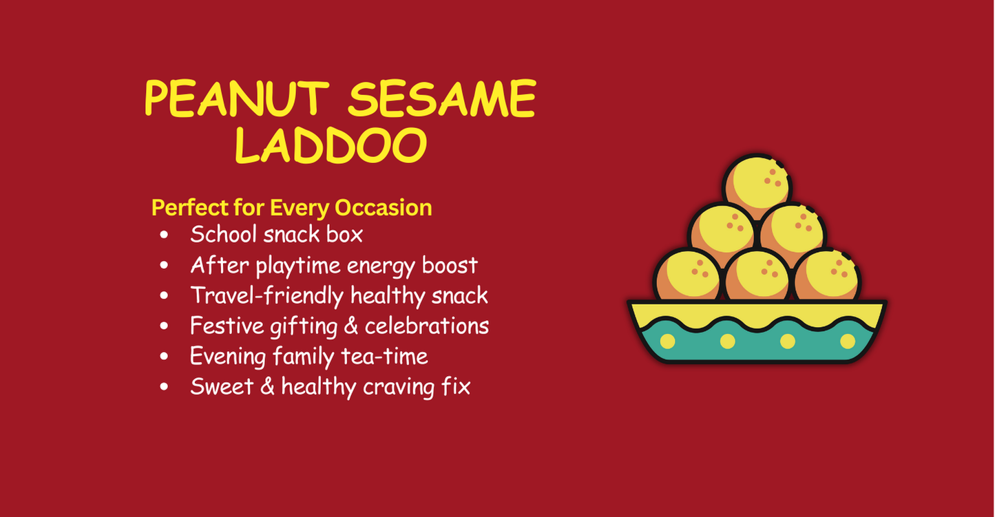 Nutritious snack for kids – peanut sesame laddoo with natural ingredients