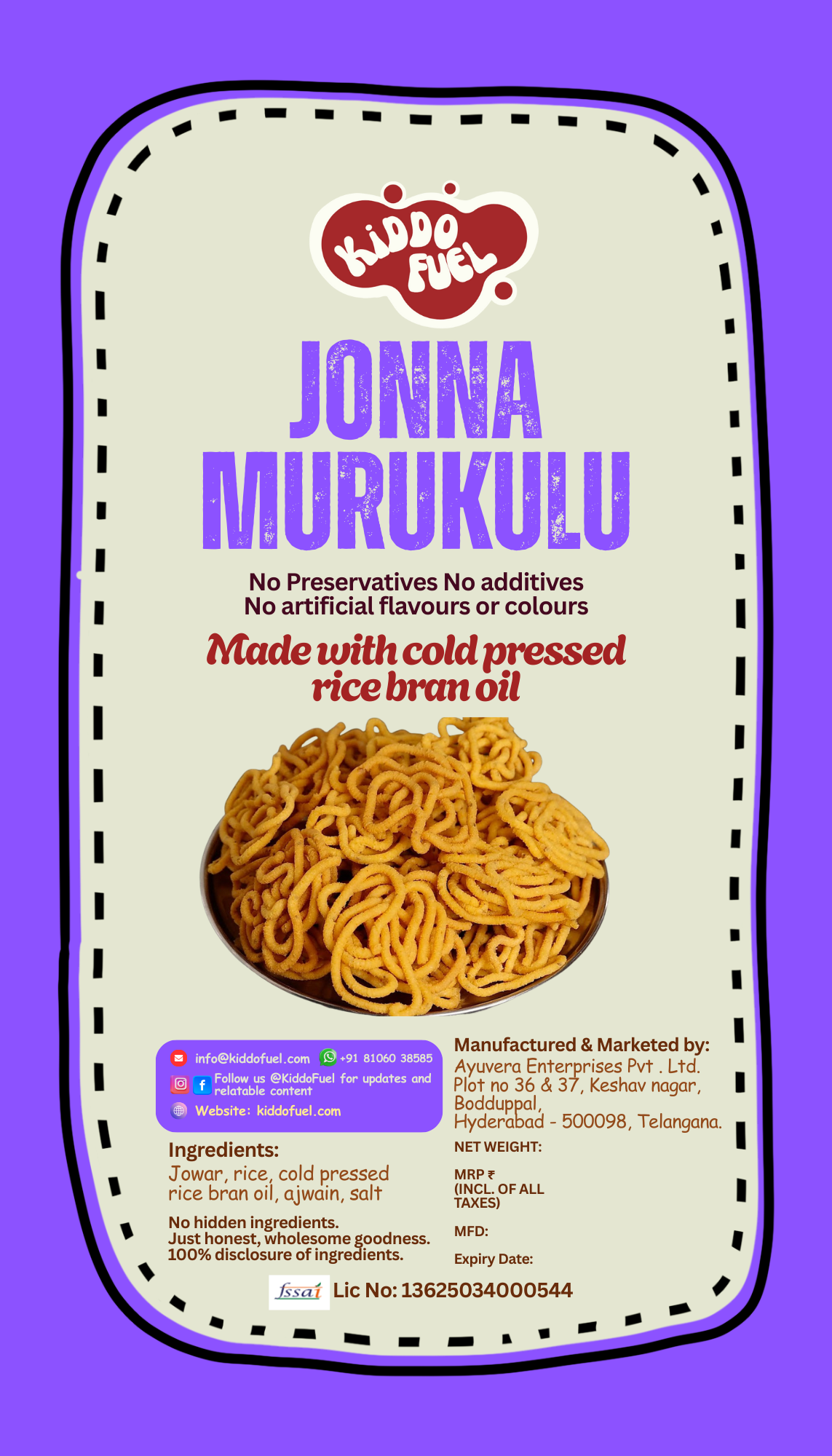 nutritious and preservative-free traditional snack