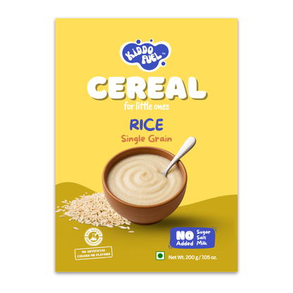 Kiddo Fuel Rice Cereal 200g pack - single ingredient baby food for 6+ months