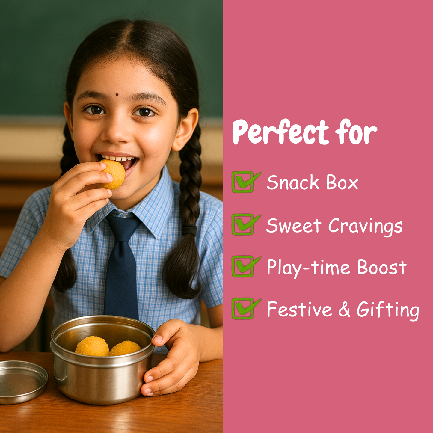 Healthy snack ideas: Kiddo Fuel Moongdal energy balls for school lunchboxes and evening snacks