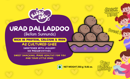 Kiddo Fuel Urad Dal Laddoo - Traditional Bellam Sunnundalu made with A2 Cultured Ghee and Jaggery