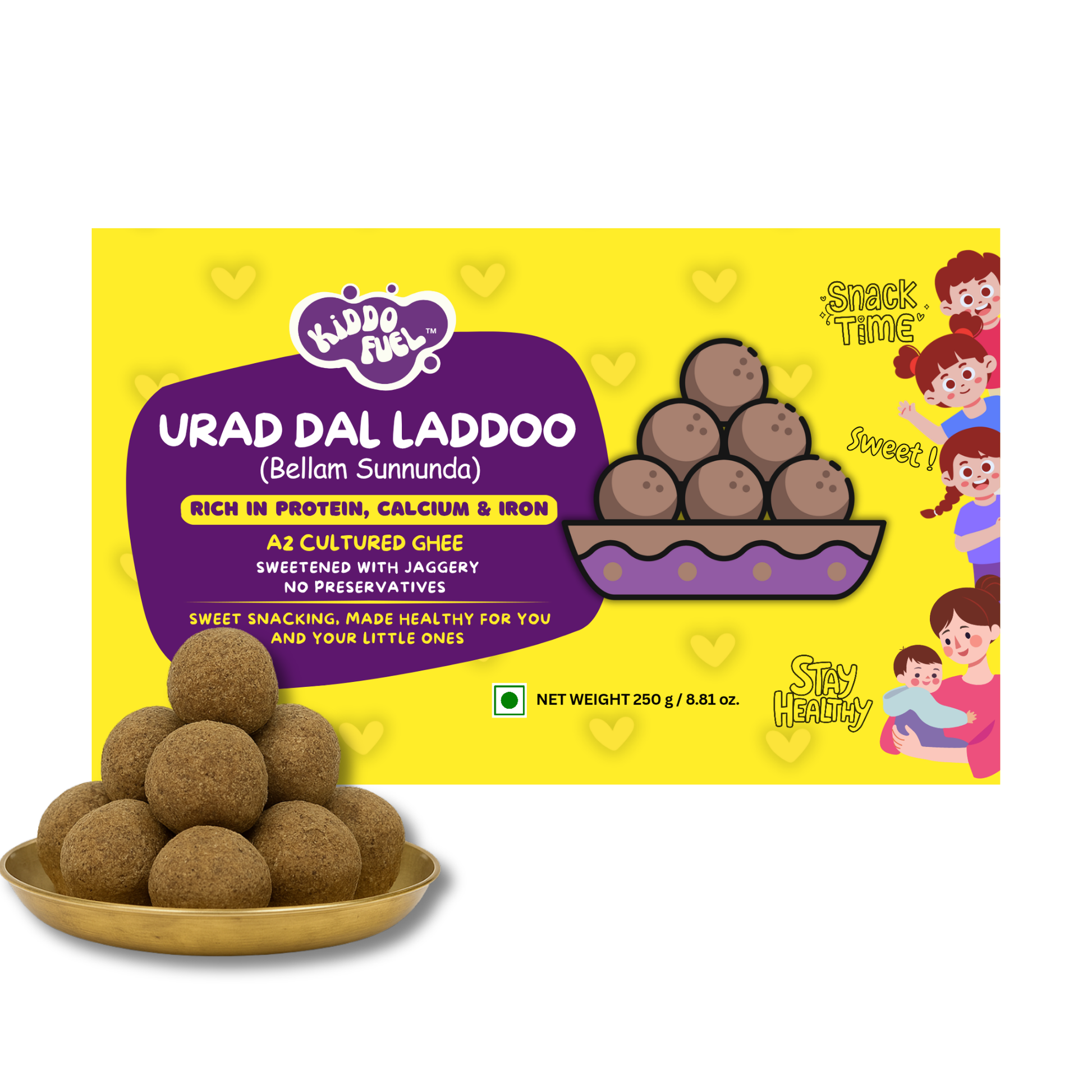 Premium Black Urad Dal Sunnundalu with Jaggery - Authentic Indian healthy sweet for toddlers and kids