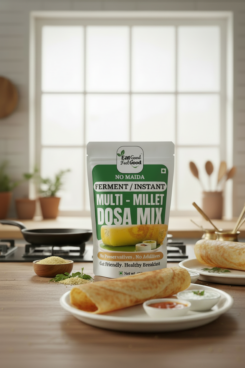 crispy millet dosa served with chutney healthy breakfast for kids and family gut friendly meal