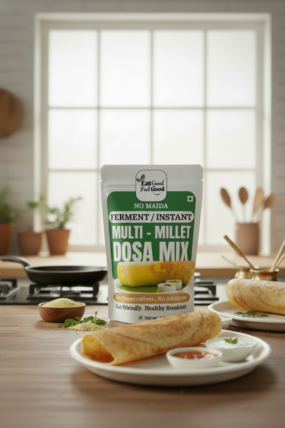 crispy millet dosa served with chutney healthy breakfast for kids and family gut friendly meal