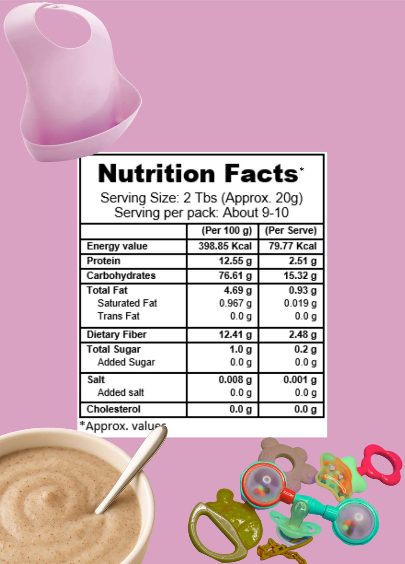Kiddo Fuel Ragi Rice Moongdal Cereal pouch for babies 9+ months. Stage 3 weaning mix with ragi, rice, moongdal, cumin, and pepper with right balance of calcium, protein, iron and vitamin b12.