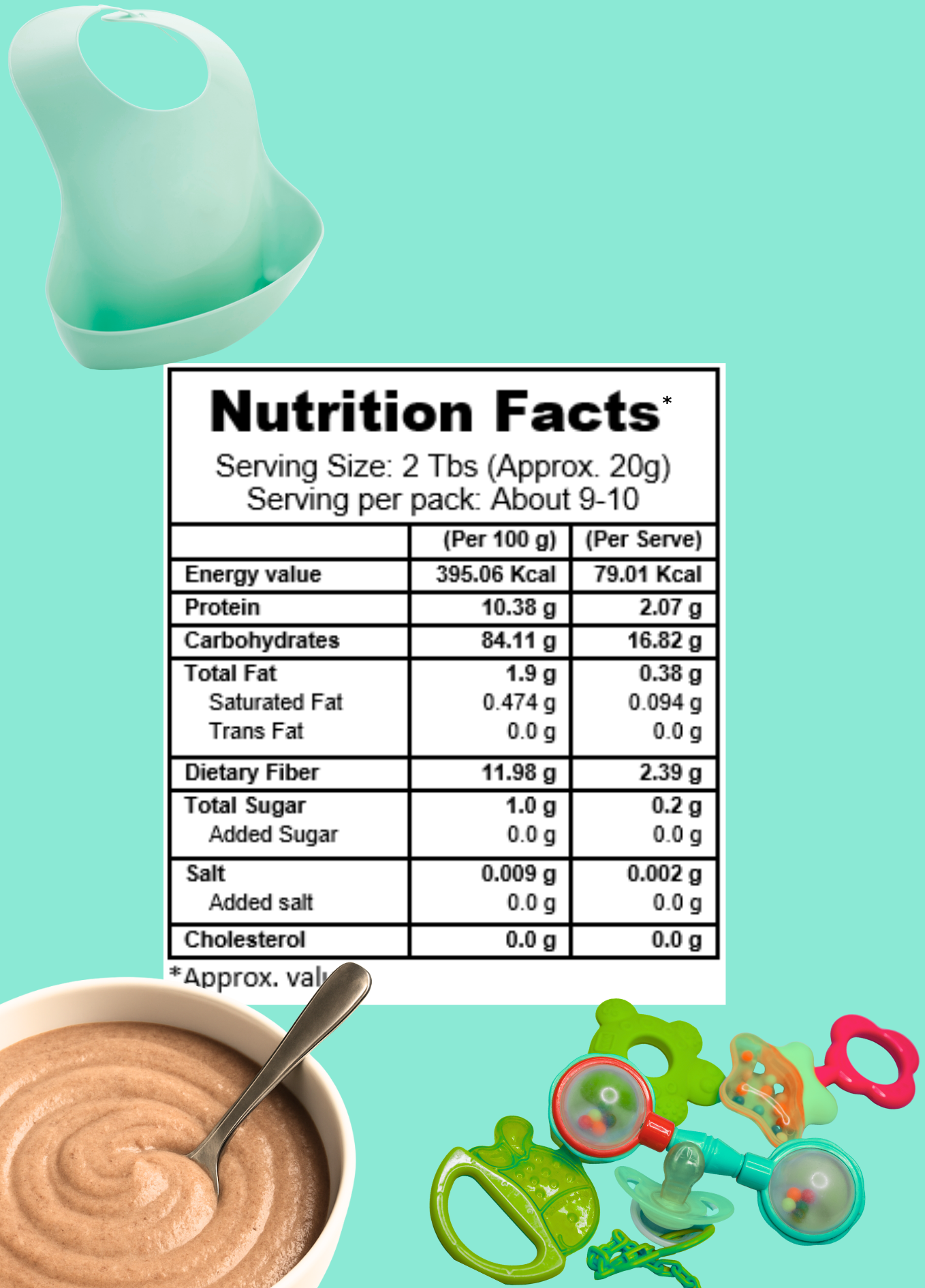 Kiddo Fuel Ragi Toordal Cereal pouch for babies 8 months and above. Stage 2 weaning blend with sprouted ragi, toordal, and cumin. This is composed of calcium, protein and iron.