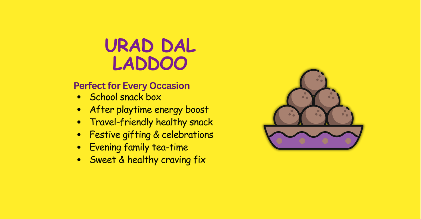 Nutritious urad dal laddoo can be a healthy gifting option and can be best snack for school or energy boost after play time